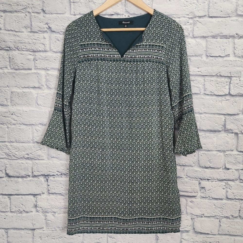 Madewell Starland bell-sleeve silk dress - Picture 2 of 8